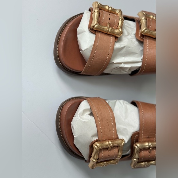 Schutz Enola Sporty Leather Sandals new wood size 9B - Picture 6 of 13